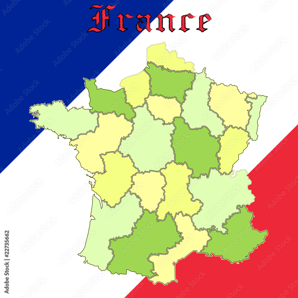 Fototapeta premium france map over national colors