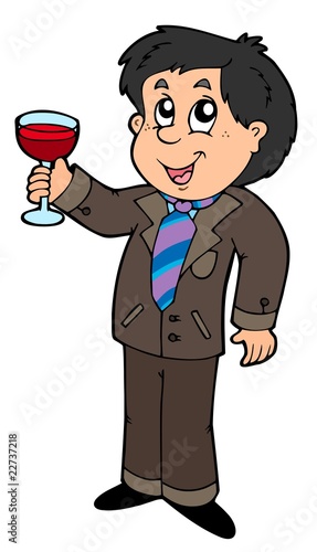 Cartoon wine drinker