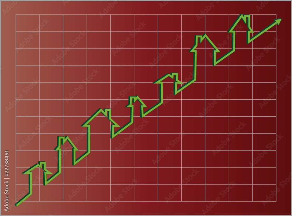 Vector Eps8, Housing Graph Projecting Upward Vector Eps8, Housing Graph Projecting Upward