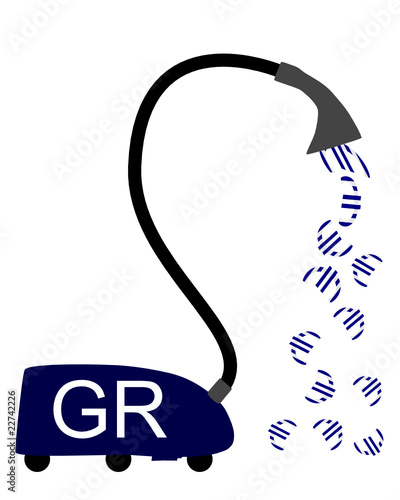 Griechischer Staubsauger saugt Euro