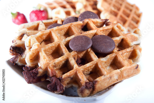 Waffles from integral wholegrain with chocolate
