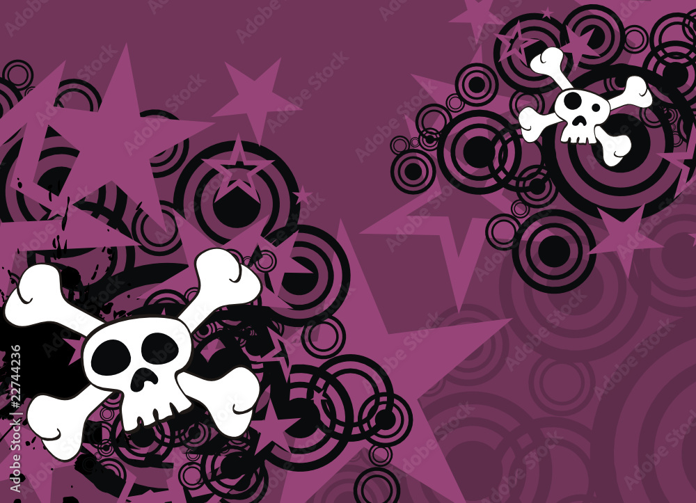 Fototapeta premium skull cartoon stars
