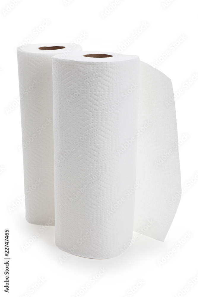 White paper towel roll White paper towel roll