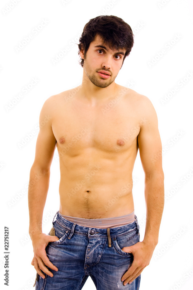 young sensual man on white background young sensual man on white background