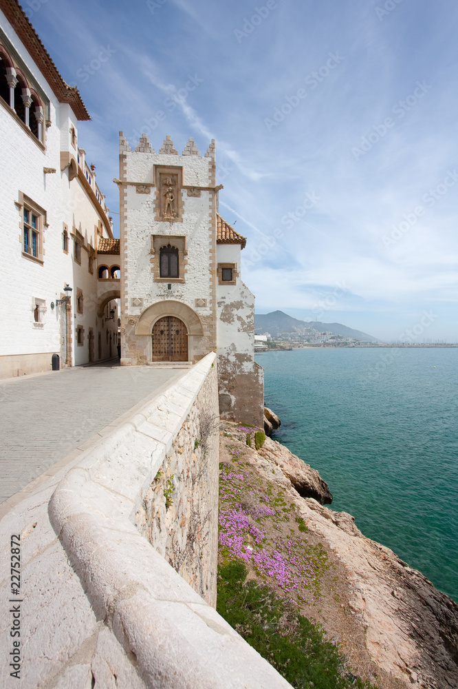 Sitges coast and Maricel museum (Barcelona, Spain)