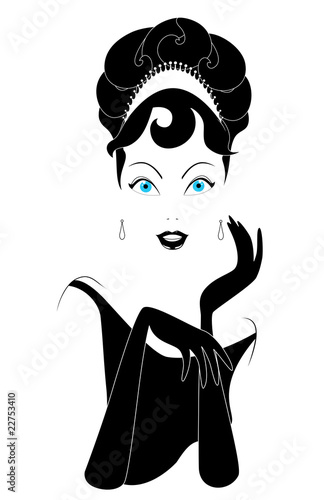 retrato de mujer sofisticada en blanco y negro