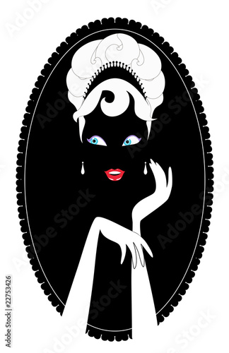 retrato de mujer sofisticada en  negro