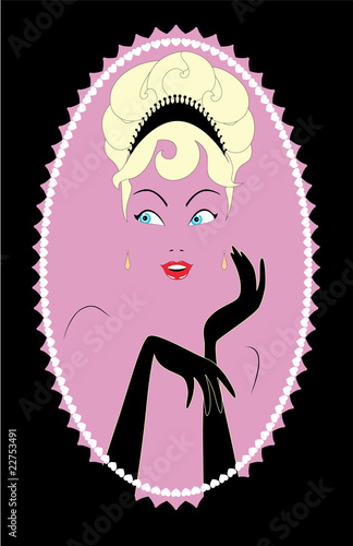 retrato de mujer sofisticada en rosa