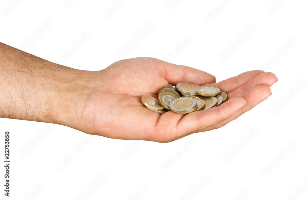 Hand with coins Hand with coins