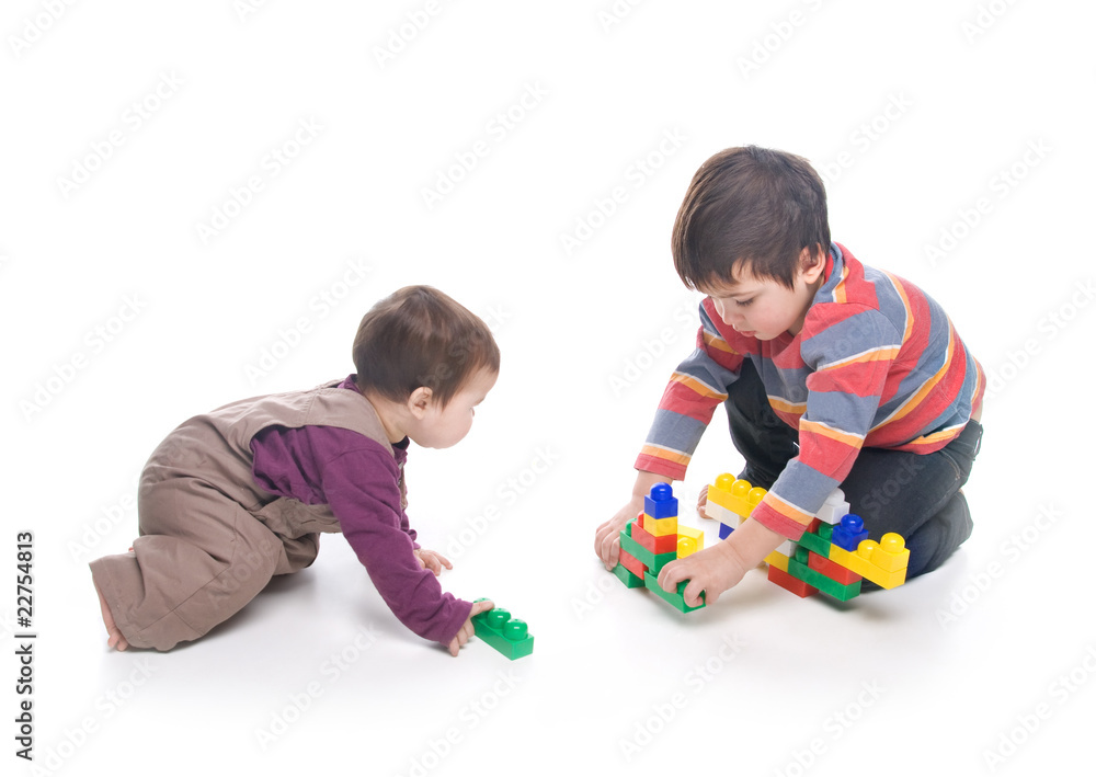 Brother and sister playing together Brother and sister playing together
