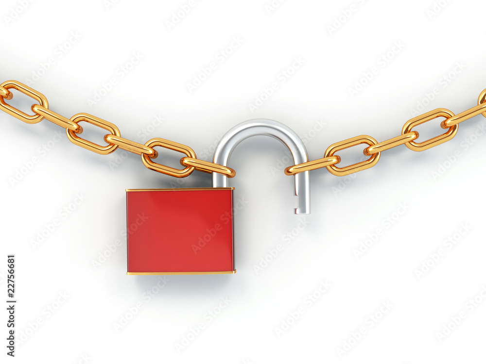 Chain with lock Chain with lock