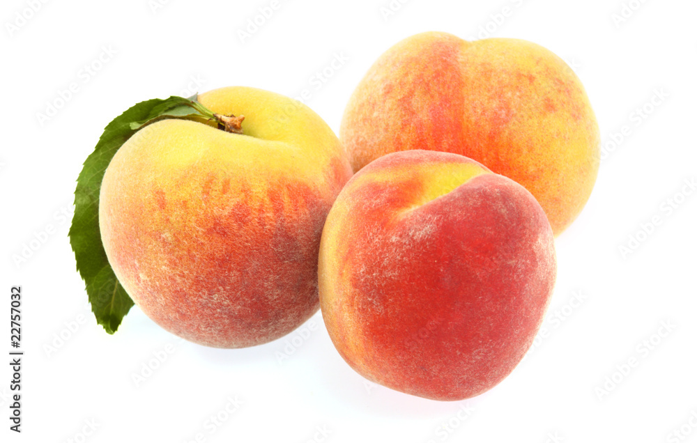 Peaches isolated on white background Peaches isolated on white background