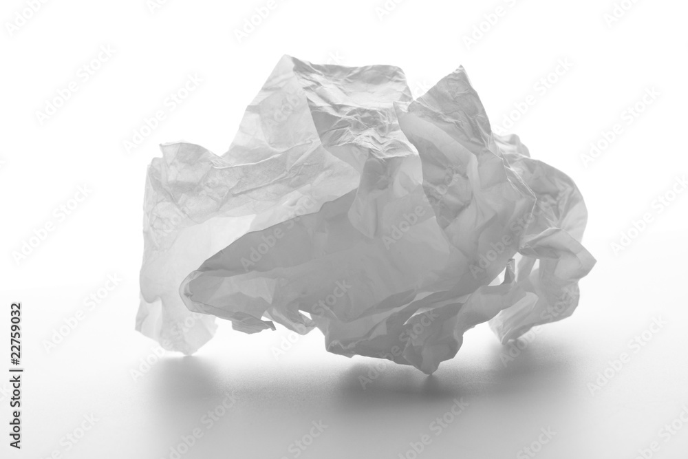 Crumbled white paper Crumbled white paper