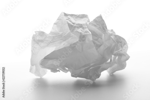 Crumbled white paper