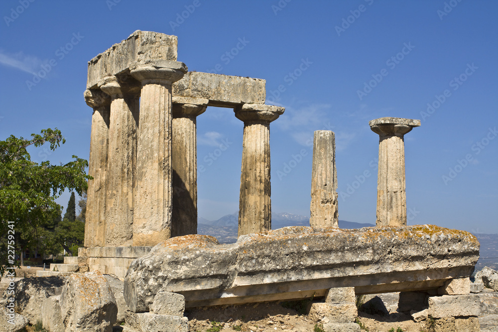 Ancient Corinth, temple of Apollo, Peloponnesus, Greece