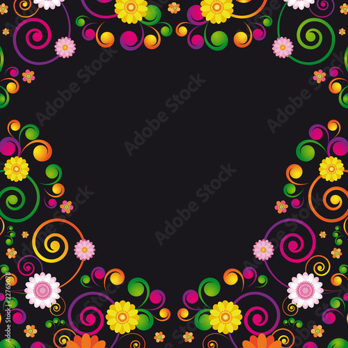Flower frame for the poster of Hawaiian night party.