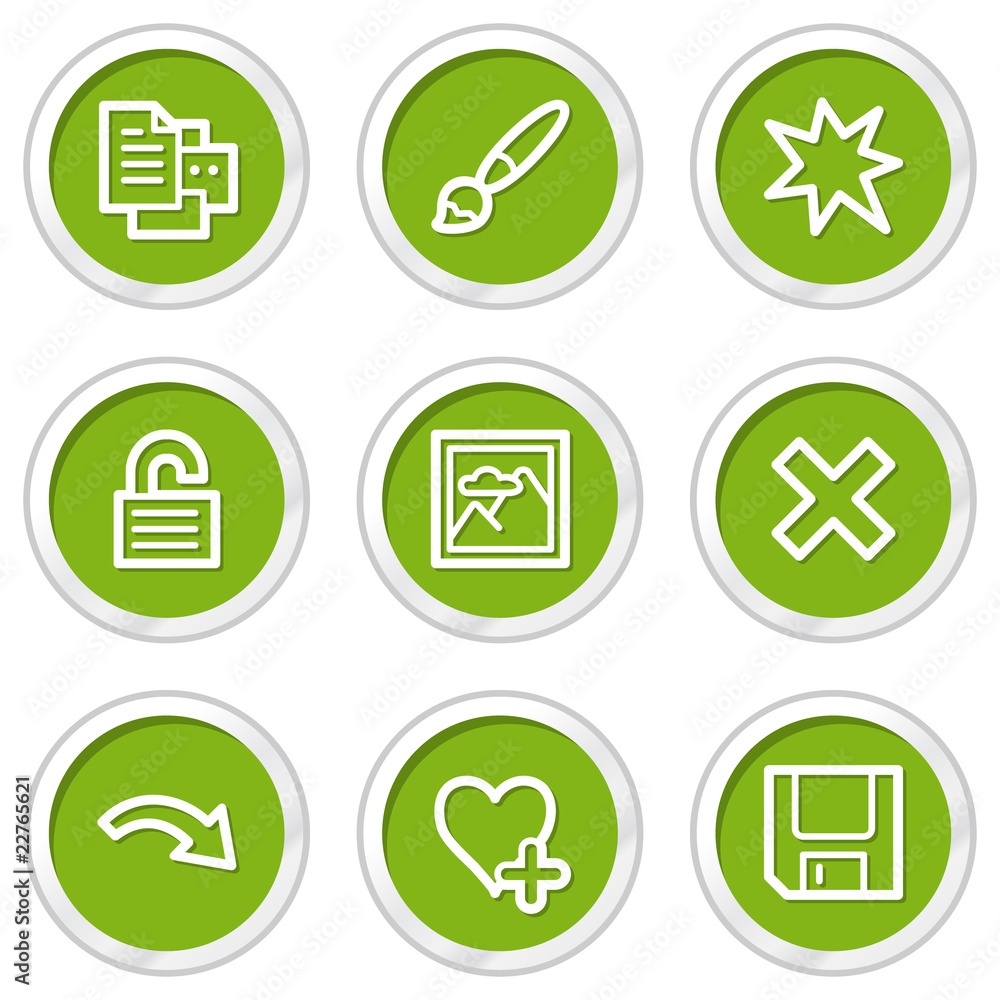 Image viewer web icons set 2, green circle buttons Image viewer web icons set 2, green circle buttons