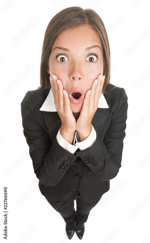 Shocked woman isolated Shocked woman isolated