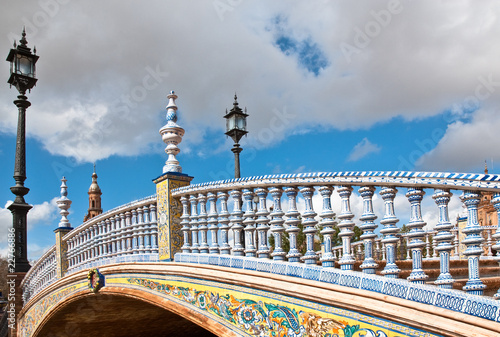 Bridge and Lamp in Plaza de Espana, Seville