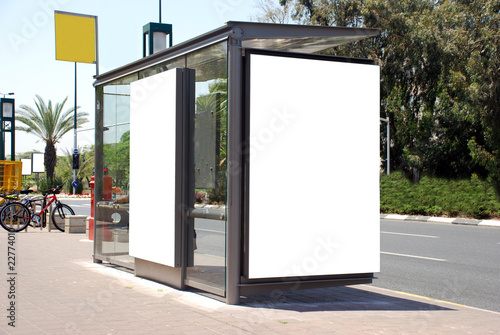 White Bus stop Sign