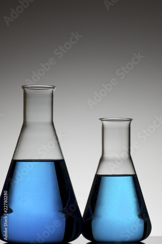 two conical flasks
