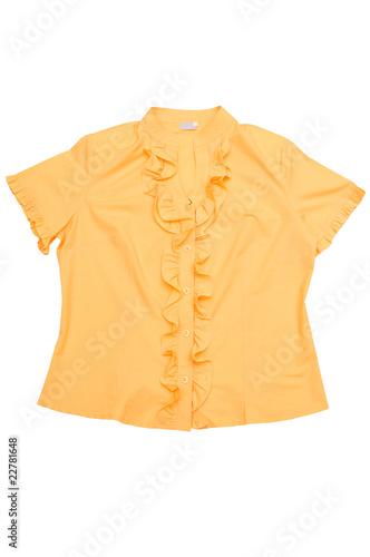 Modern yellow blouse  on a white.
