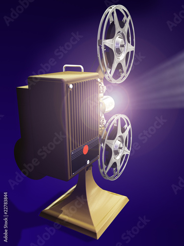 Projector film shows a film