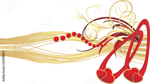 Hairpins with floral ornament. Vector