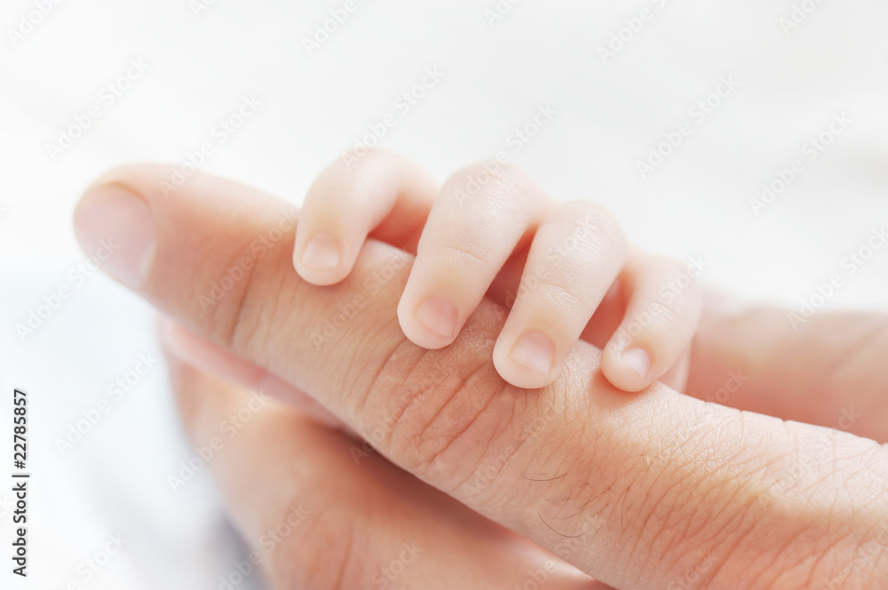 Hand of the child in a hand of mother Hand of the child in a hand of mother