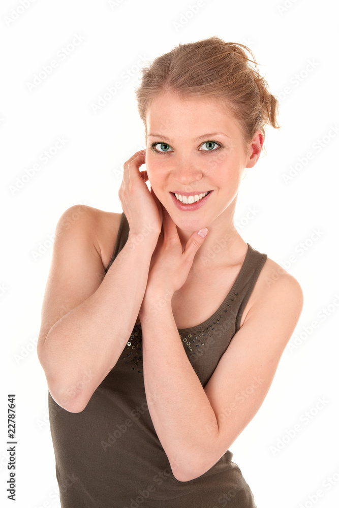 smiling trendy girl smiling trendy girl