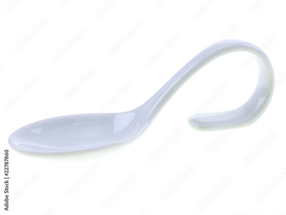 empty white spoon to fill up isolated on white background empty white spoon to fill up isolated on white background