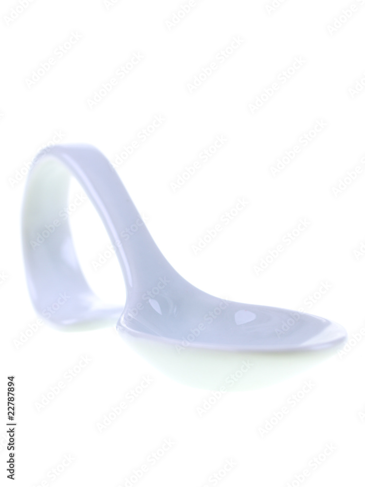 empty white spoon to fill up isolated on white background empty white spoon to fill up isolated on white background