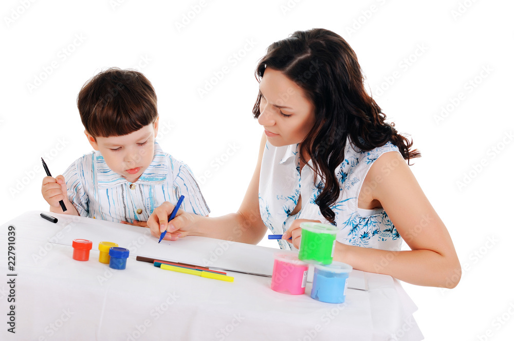young mother and son young mother and son