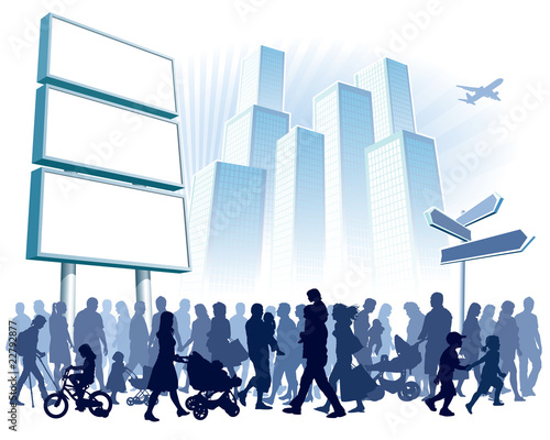 Crowd in town