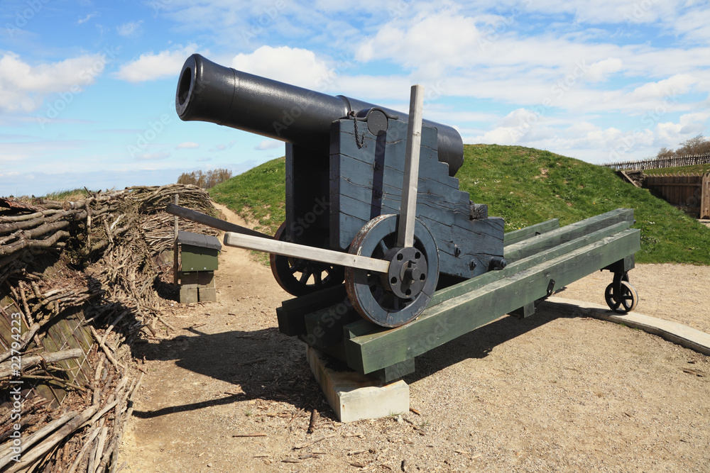 Antique cannon from the island Als in Denmark