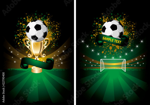 Football poster with champion cup