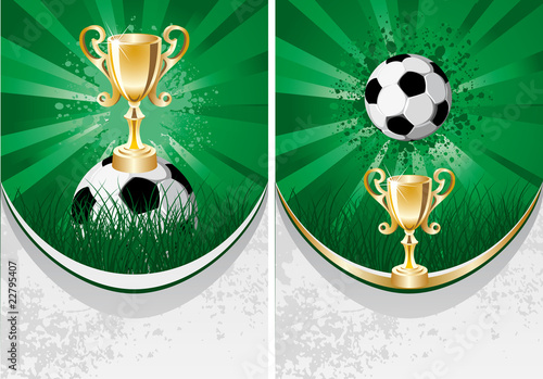 Football poster with champion cup