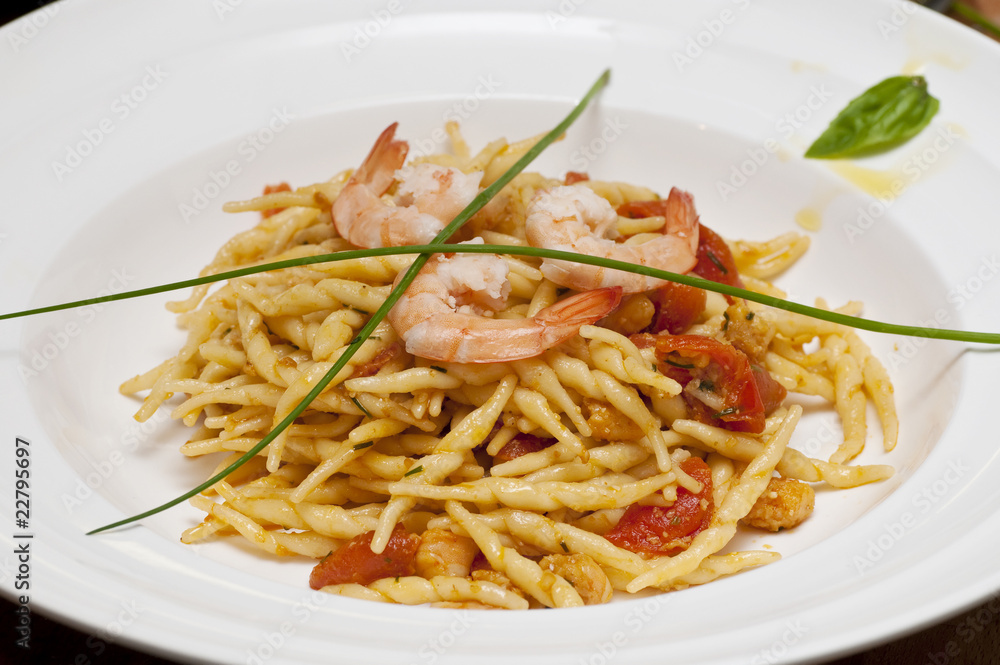 A first course dish with pasta and vegetables A first course dish with pasta and vegetables
