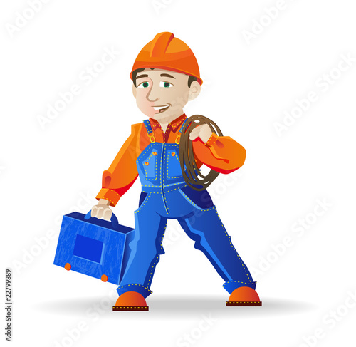 man in a helmet and tools