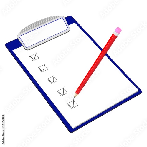 red pencin and clipboard