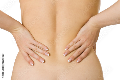 Woman with spine and back pains