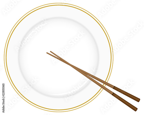 plate and chopsticks