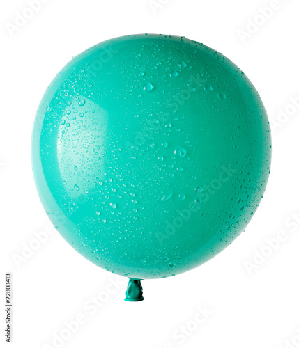 balloon with water drops isolated on white