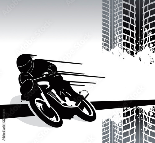 Motorcycle vector background with tracks