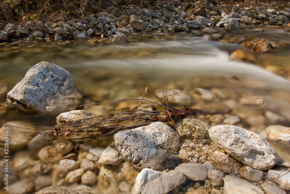 Obraz premium Waterfall with stones