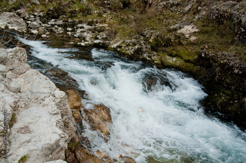 Waterfall with stones