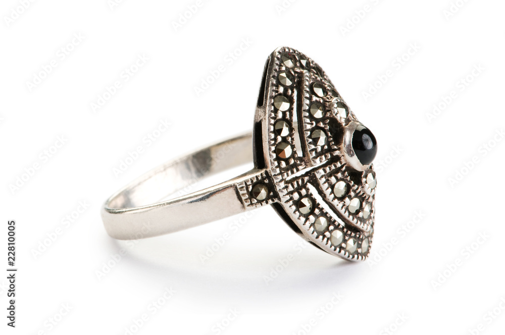 Jewellery ring isolated on the white background