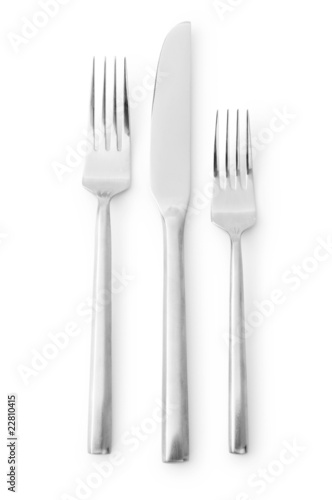 Table utensils isolated on the white background