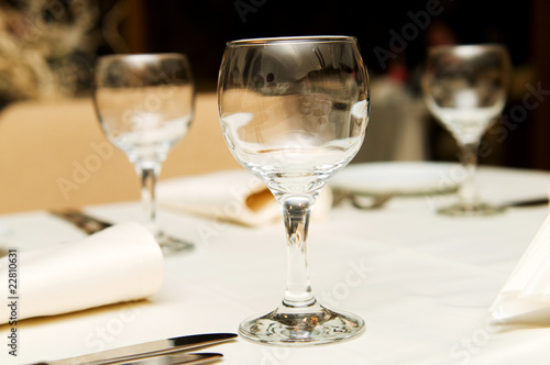 Wine glasses on the table - shallow depth of field