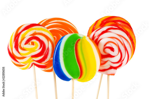 Colourful lollipop isolated on the white background